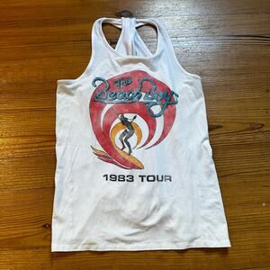 The Beach Boys white oversized open back graphic tank SIZE XL